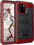 Mitywah Waterproof Case for iPhone 13 Pro Max, Heavy Duty Armor Metal Case, Shockproof Built-in Screen Protector, Red