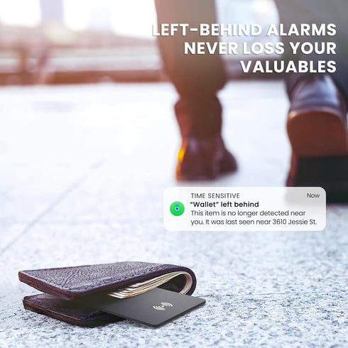 Ucard Thin Bluetooth Tracker Card, Rechargeable Wallet Finder, Works with Apple Find My (iOS Only), Black