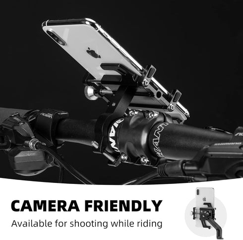 ROCKBROS Bike Phone Mount Holder, 360° Rotatable Aluminum Clip for iPhone 11 12 13 Pro Max Mini