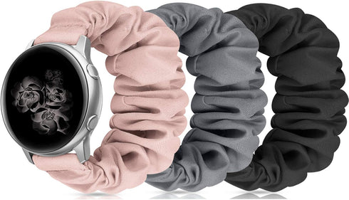 20mm 22mm Scrunchies Watch Bands, Elastic Replacement Bands for Samsung Galaxy Watch 4 5 6 7 Pro Classic Active 1 2