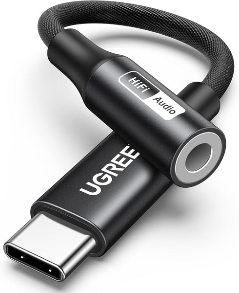 UGREEN USB C to 3.5mm Audio Adapter, Hi-Res USB C to Aux Dongle, Compatible with iPhone 15 Pro Max, Samsung Galaxy