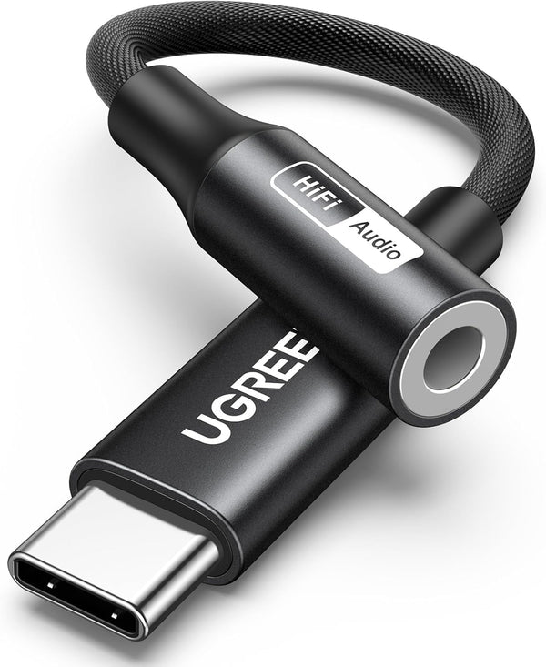 UGREEN USB C to 3.5mm Audio Adapter, Hi-Res USB C to Aux Dongle, Compatible with iPhone 15 Pro Max, Samsung Galaxy