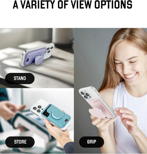 isee 17/16/15/14/13/12 2 Magnetic Phone Wallet with Expanding Grip, Phone Card Holder Wallet with MagSafe, Wallet