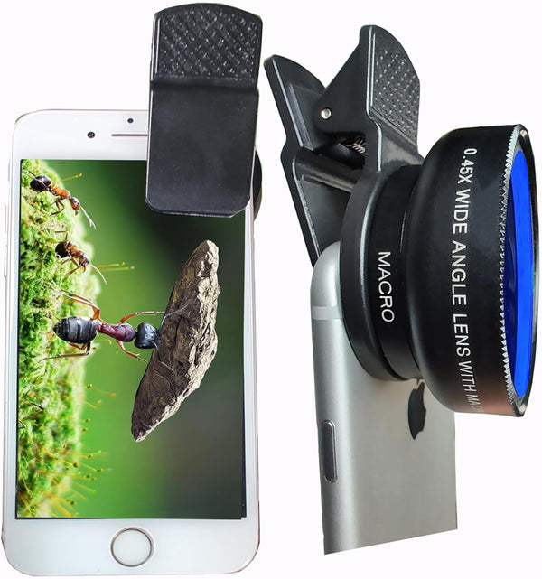 Fisheye Lens iPhone Camera Lens Kit, Wide Angle Macro for iPhone 14 13 12 11 X XS Xr Se 8 Pro Max Mini, Samsung Most