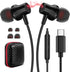 USB C Headphones for Samsung S24 Ultra S23 Fe, Type C Earphones with Microphone for iPhone 15 Pro Max Plus Wired