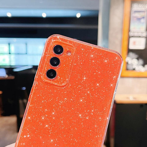 MINSCOSE Compatible with Samsung Galaxy S20 FE 5G Case, Cute Neon Bright Color Glitter Bling Thin Slim Shockproof Cover
