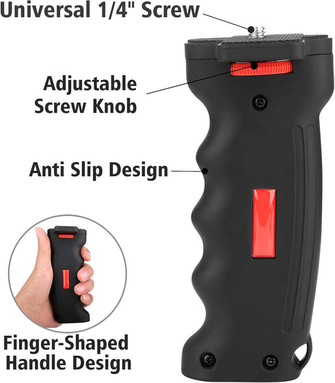 Phone Vlogging Holder, Cell Phone Camera Handle Grip Stabilizer, Ergonomic Smartphone Video Stabilizer with Cold Shoe