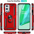 Military Grade Shockproof Case for Oneplus 9 Pro, 360 Metal Rotating Ring Kickstand Holder, Heavy Duty Red