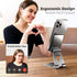 Adjustable Cell Phone Stand Holder, Fully Foldable Thick Aluminum Cradle for Desktop (Silver)
