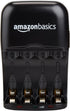 Amazon Basics Rechargeable Battery Charger for AA & AAA Ni-MH Batteries with USB Port, Portable, Travel-Friendly