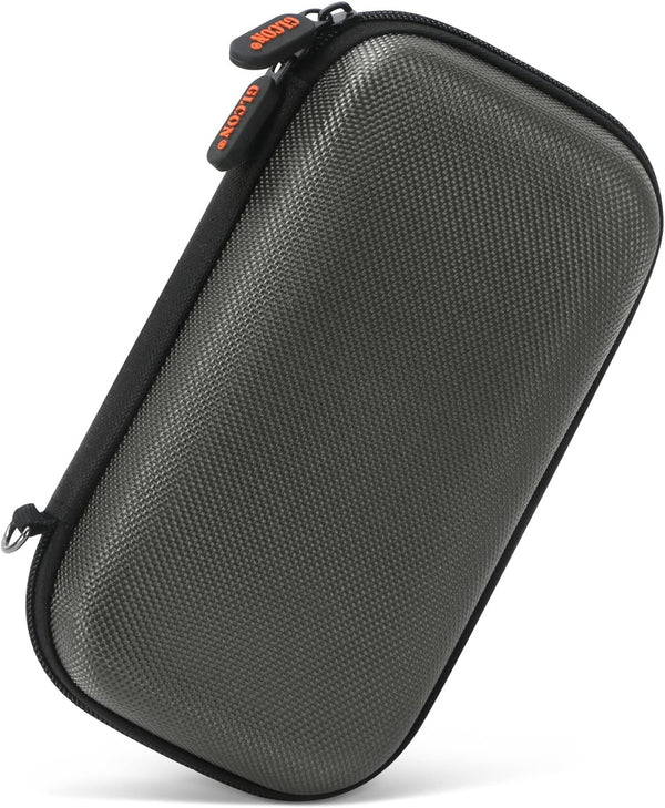 GLCON Dustproof Carrying Case, Portable Small Travel Charger Organizer for Electronic Accessories, Silver Grey