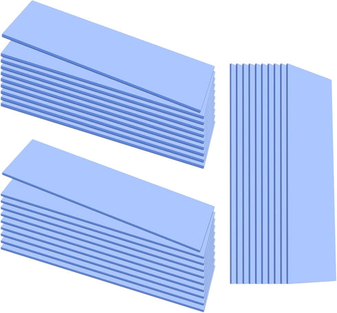 UCEC 30PCS Silicone Thermal Pads, Reusable GPU Thermal Pads for Heat Conduction, 0.5/1.5/1mm, Blue