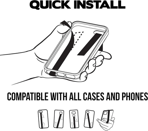 Phone Loops Silicone Elastic Phone Grip Strap, Light and Discreet Phone Holder for Hand, Secure Phone Grip Strap