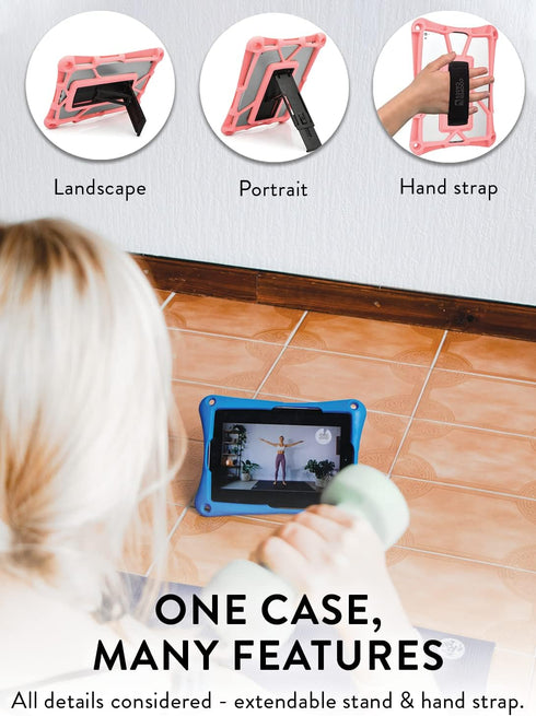 Cooper Trooper Rugged Case for 7.9, 8, 8.4, 8.7, 8.9" Tablets | Tough Kids Holder, Shock Proof Bumper Cover Bag, Stand,