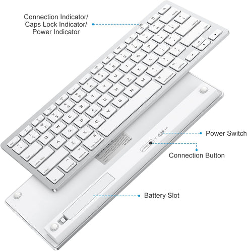 OMOTON Bluetooth Keyboard for Mac, Compact Wireless Keyboard Compatible with MacBook Pro/Air, iMac, and PC