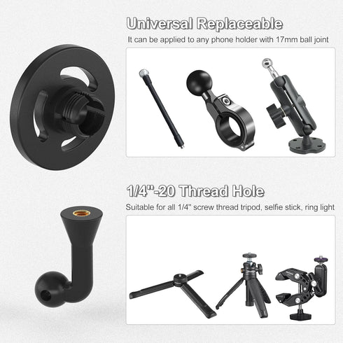 MINIFOCUS 1/4"-20 17/16/15/14/13 Magnetic Phone Tripod Mount Adapter with Screw Hole, Compatible with Magsafe