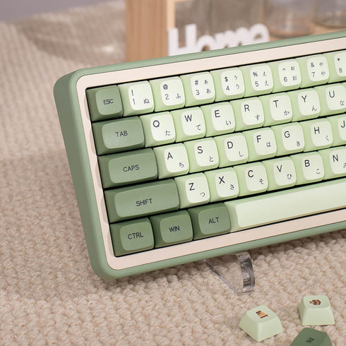 Sumgsn PBT DYE-SUB Matcha Keycaps, XDA Profile 124 Keys Fit for 60% 65% 95% Cherry MX Switches Mechanical Keyboard