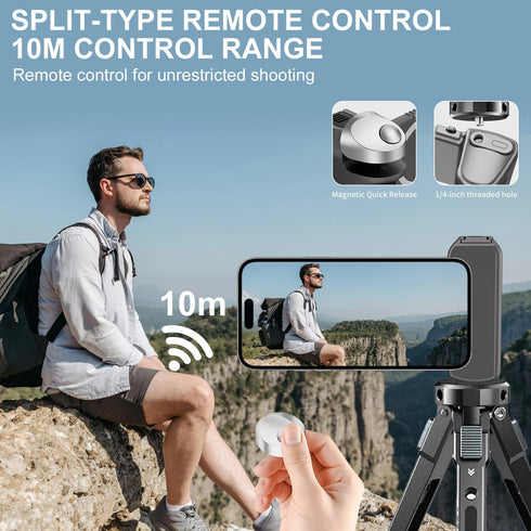 Desiontal 8X Control(10M Magnetic Phone Camera Grip, Suction DSLR Style Handle with Remote Range), Compatible