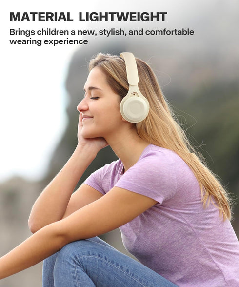 Kids Bluetooth Headphones, Over Ear Wireless 5.3 Headsets, Built-in Mic, Comfortable Wear & HD Sound for School Travel