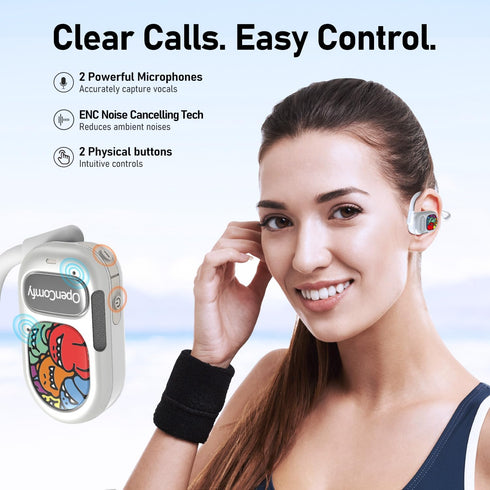 OpenComfy CF201 Next-Gen Running Headphones, Bluetooth Wireless Open Ear for Sports Gym Workout, Ultra Comfort &