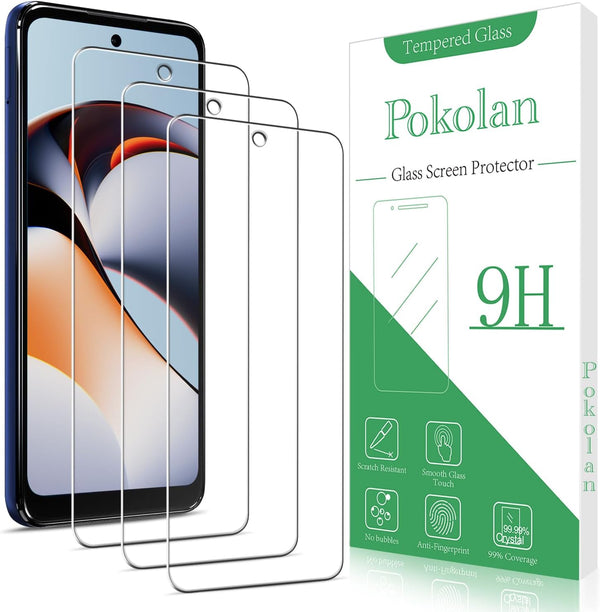 Pokolan Tempered Glass Screen Protector for Motorola Moto G Play (2023) - 9H Hardness, Bubble Free, Easy Install,