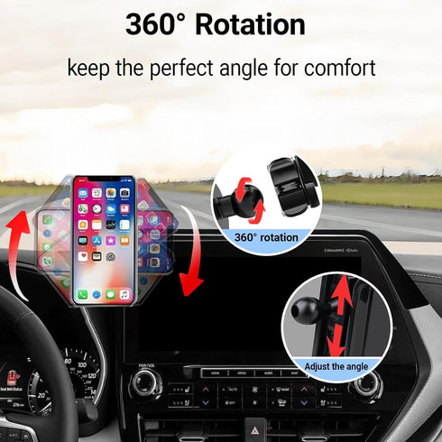 Takeyman 2020-2025 360 8 inch Car Phone Holder for Toyota Highlander Accessories, Compatible MagSafe, Rotation, Super