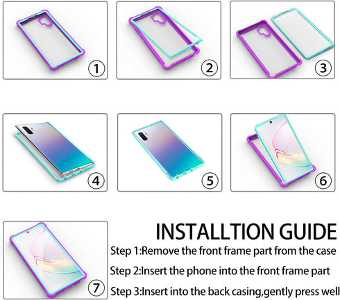 Case for Samsung Galaxy Note 10 with Screen Protector, Full Body Protective Hybrid Dual Layer Cover for Galaxy Note 10