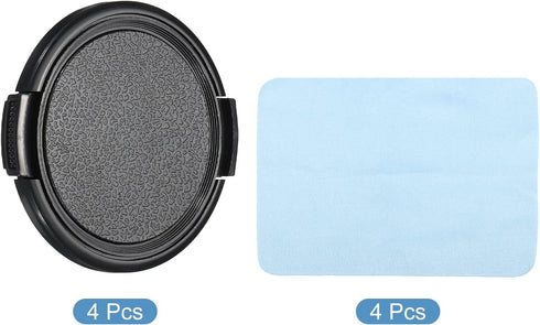 PATIKIL Camera Lens Cap, 4 Pack Sides Pinch Front Cover with Microfiber Cloth for 55mm Lenses