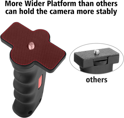 Phone Vlogging Holder, Cell Phone Camera Handle Grip Stabilizer, Ergonomic Smartphone Video Stabilizer with Cold Shoe