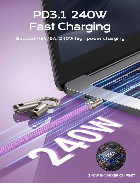 PD240W 3.93ft) Phone Lanyard Crossbody USB C Cable, USB C to USB C Cables, Anti Theft Phone Strap Universal Cell Phone