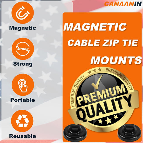 12 Magnet Zip Tie Mount Magnetic Zip Ties Mount Clips Base Holder Strong Multipurpose Wire Cable Holder Mount Wire