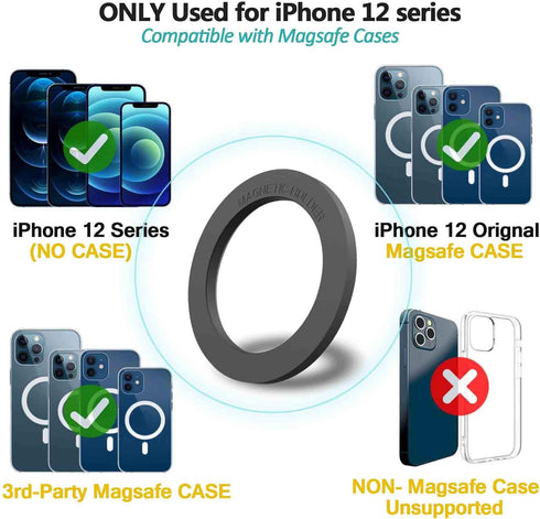 Magnetic Mag-Safe Car Wall Mount Magnet for iPhone 12/13/Pro/Pro Max - 2 Pack