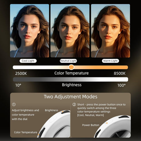 Magnetic Selfie Light for MagSafe, LED Ring Fill Light for iPhone, Portable Rechargeable Clip on Light for Selfie