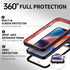 BEASTEK iPhone 14 Plus Waterproof Case, Red FSN Series, Underwater Shockproof Dustproof with Built-in Screen Protector
