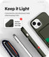 GOOSPERY Rail 2 Card Case Wallet for iPhone 15, Light Silicone + Soft Protection, Dark Green
