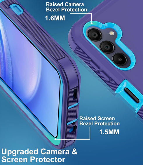Shop Samsung Galaxy A15 5G Case - Rugged, Heavy Duty, Full Body Protection with Built-in Screen Protector (Blue).