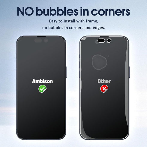 Ambison Matte Glass Screen Protector for iPhone 15 Pro Max (2 Pack) - Anti-Glare, Bubble-Free, 6.7" Install Frame, 2023