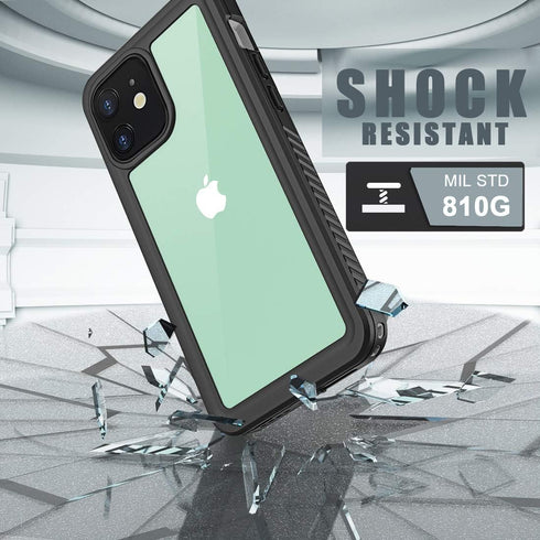 Diverbox Waterproof Case for iPhone 12, Shockproof Dustproof IP68 Full-Body Hard Case with Screen Protector