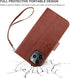 Bocasal Wallet Case for iPhone 12 Pro Max, Brown, with Card Holder, PU Leather, Magnetic Detachable Kickstand,