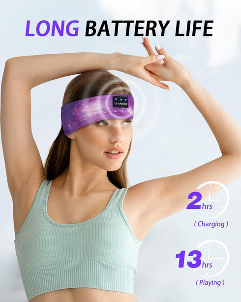 LC-dolida Bluetooth Headband Sleep Headphones, Wireless Earphones, Sleep Mask for Sports, Gifts, Yoga, Travel