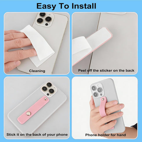 Quaelystic 4 Pack Phone Grip Holder, Cell Phone Grip Strap Telescopic Finger Strap Stand Universal Finger Kickstand