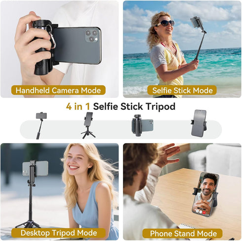 UTEBIT 40" Selfie Stick with Wireless Remote, Portable Phone Tripod Stand for iPhone & Android, Extendable Selfie Stick