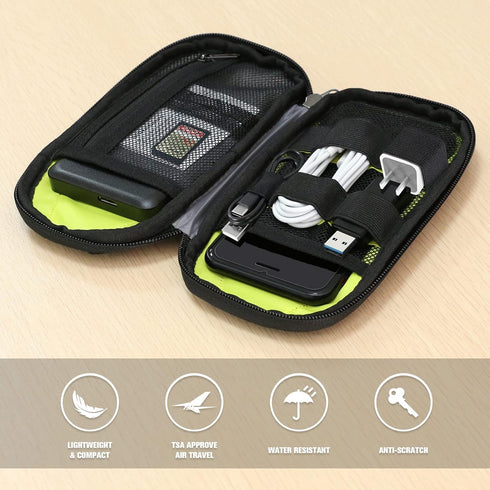 Twod Electronic Organizer Travel Bag, Universal Accessories Storage for Hard Drives, Cables, Charger, Phone, USB, SD