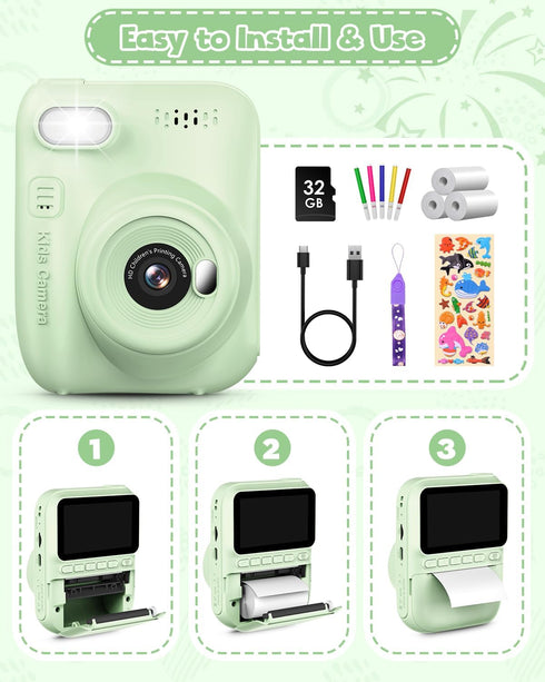 5 Rolls Kids Instant Camera Refill Print Paper, Photo Printer Thermal Paper Rolls for Kid's Instant Camera