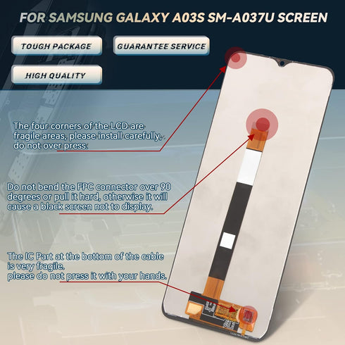 Samsung Galaxy A03s Screen Replacement, LCD Touch Panel Display Digitizer Assembly Repair Kit for SM-A037U