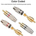 Elechood 20Pack RCA Male Plug Solder, Gold Audio Video Cable Adapter Connector for Speaker Wire Wall Plate Home Theater