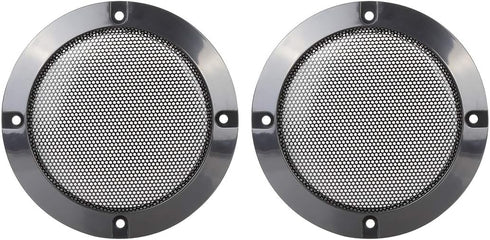 X AUTOHAUX 2pcs 4 Inches Metal Glossy Audio Speaker Cover Mesh Subwoofer Grill Horn Guard Decorative Circle Grille