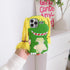 3D Cute Dinosaur Soft Case for iPhone 12 Pro Max, Creative Character Soft Silicone Case for Kids Teens (Braid Dinosaur)