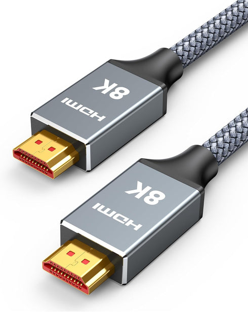 Capshi 25ft 8K 4K@120Hz HDMI Cable 2.1, 48Gbps High Speed Cord for