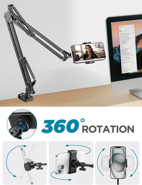 InnoGear Adjustable Tablet Stand, Phone Holder Mount for Desk Bed with 2 Clamps and Swivel Ball Head